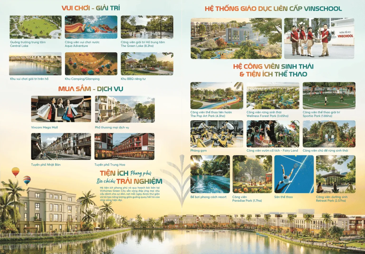 Hệ sinh thái tiện ích đa chiều vui chơi giải trí, mua sắm dịch vụ, giáo dục và thể thao hoàn hảo trong tầm tay