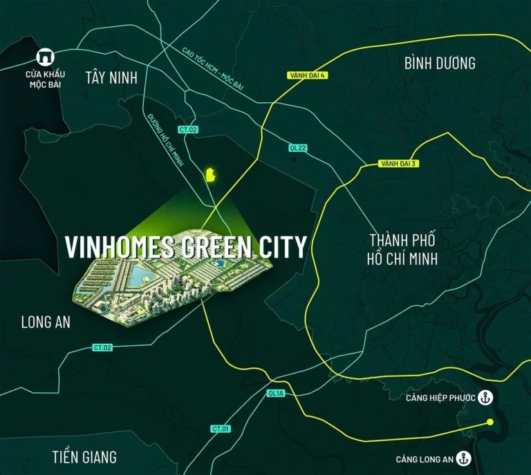 Vinhomes Green City Hậu Nghĩa - Vị trí trung tâm